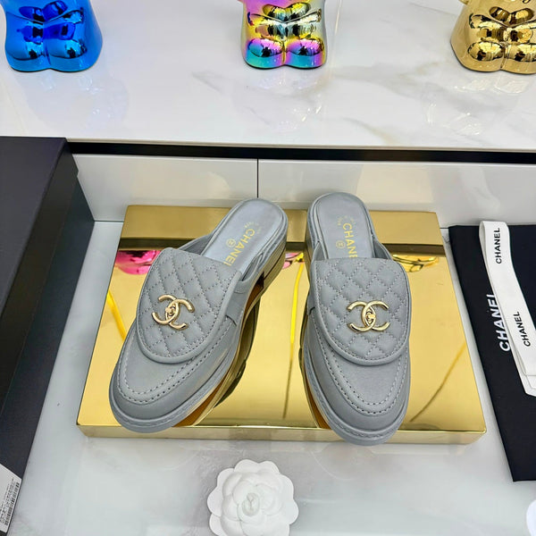 CC Loafers Mule Gray Sheepskin 368050