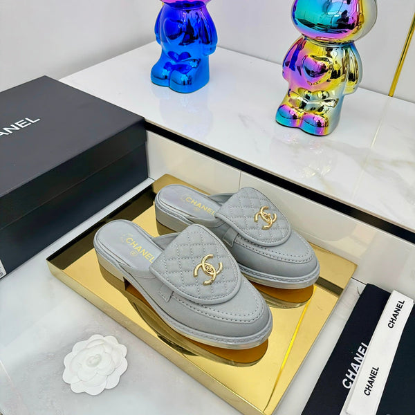 CC Loafers Mule Gray Sheepskin 368050