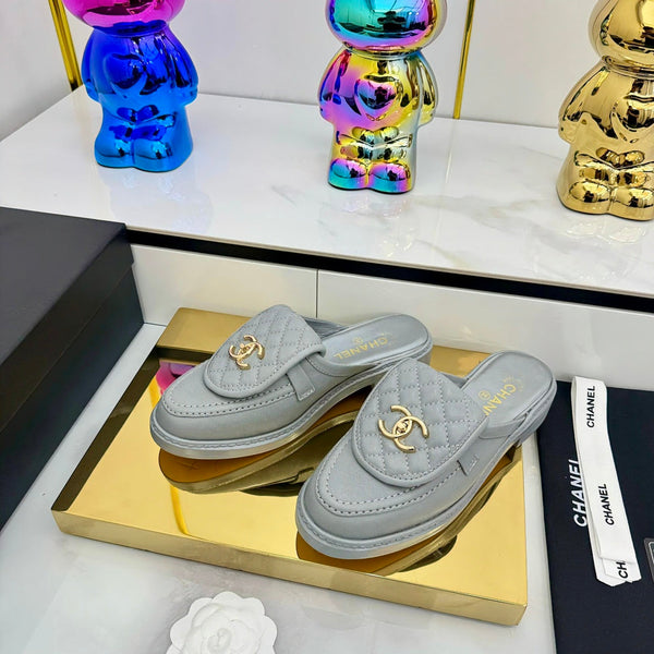 CC Loafers Mule Gray Sheepskin 368050