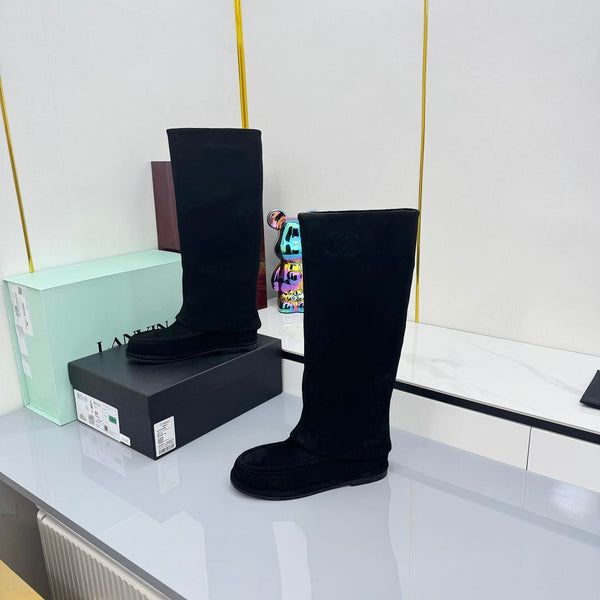 CC 25 High Knee Boots Black Suede 369898