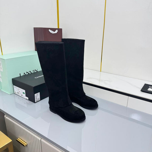 CC 25 High Knee Boots Black Suede 369898