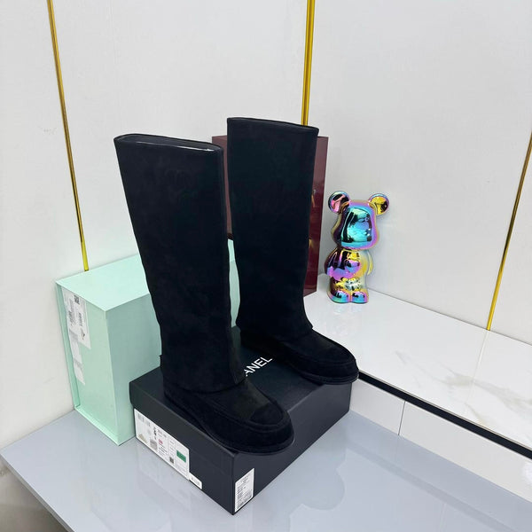 CC 25 High Knee Boots Black Suede 369898