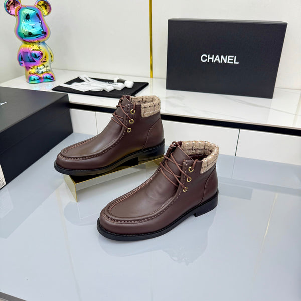 CC 25 Ankle Boots Coffee Cowhide and Tweed 454712