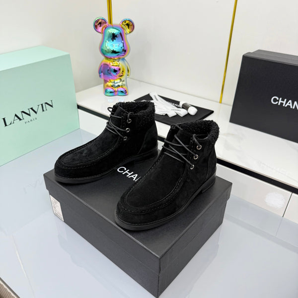 CC 25 Ankle Boots Black Suede Cowhide and Tweed 454710