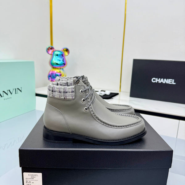 CC 25 Ankle Boots Gray Cowhide and Tweed 454713