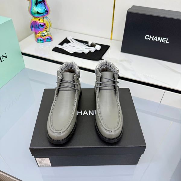 CC 25 Ankle Boots Gray Cowhide and Tweed 454713