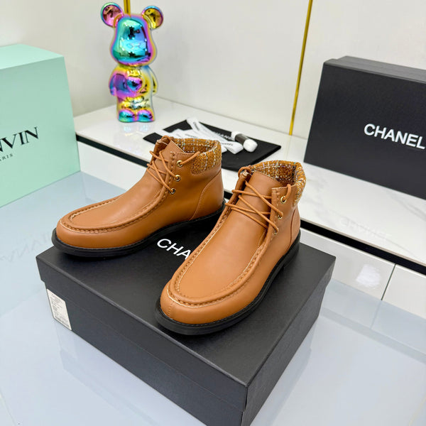 CC 25 Ankle Boots Brown Cowhide and Tweed 454714