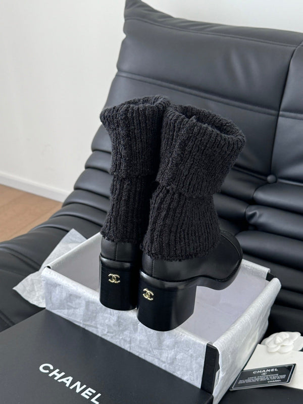 CC 25K Sock Boots Black Sheepskin 458774