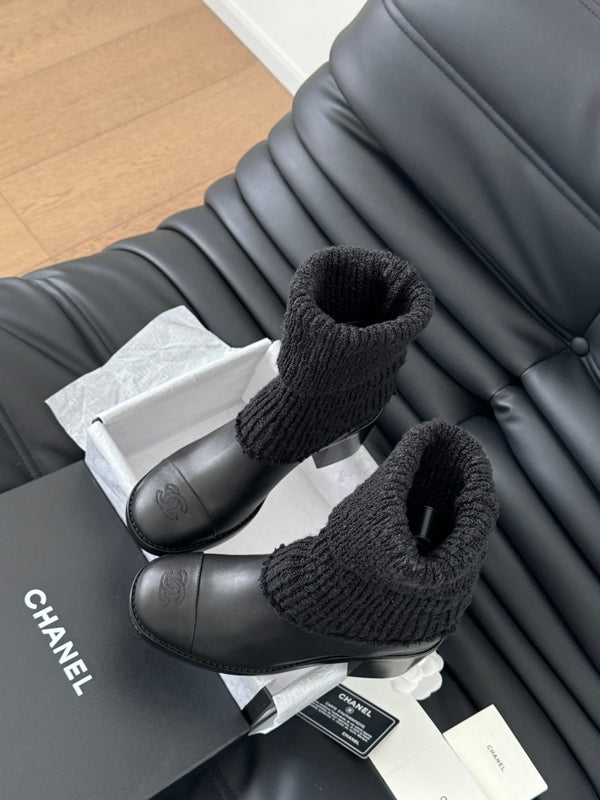 CC 25K Sock Boots Black Sheepskin 458774