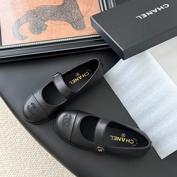CC 25K Mary Jane Flats Black Cowhide 458764
