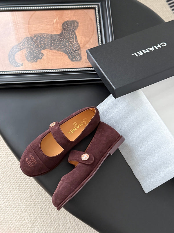CC 25K Mary Jane Flats Burgundy Suede 458763