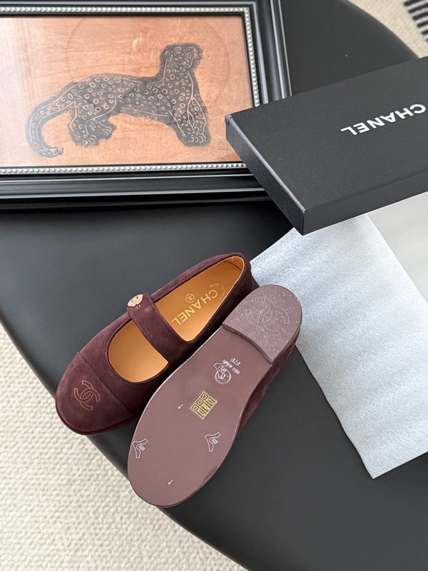CC 25K Mary Jane Flats Burgundy Suede 458763