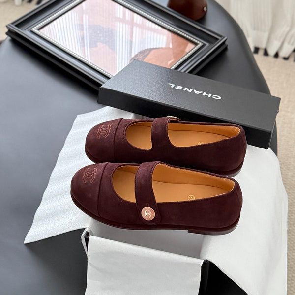 CC 25K Mary Jane Flats Burgundy Suede 458763
