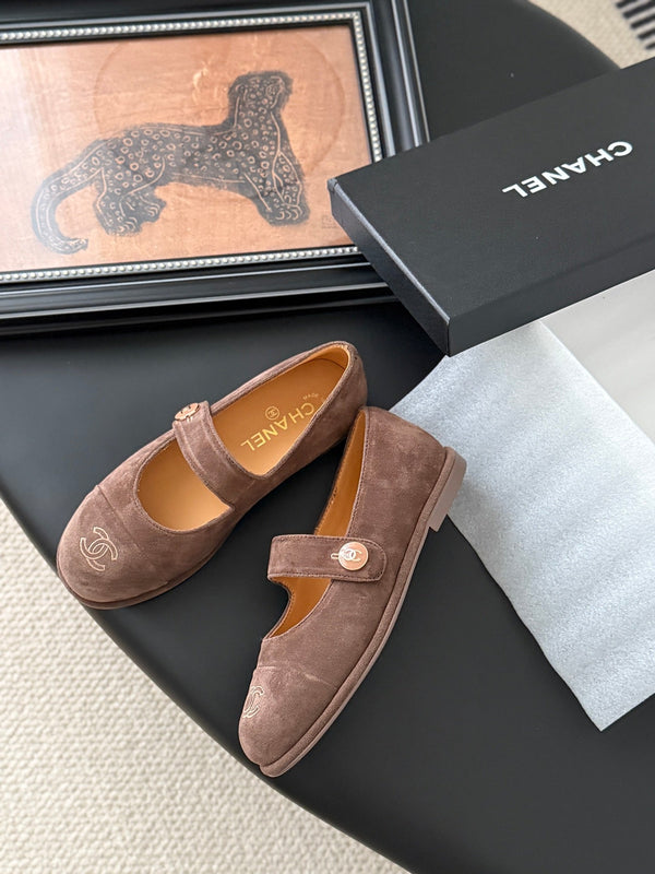 CC 25K Mary Jane Flats in pelle scamosciata marrone 458761