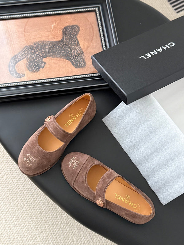 CC 25K Mary Jane Flats in pelle scamosciata marrone 458761