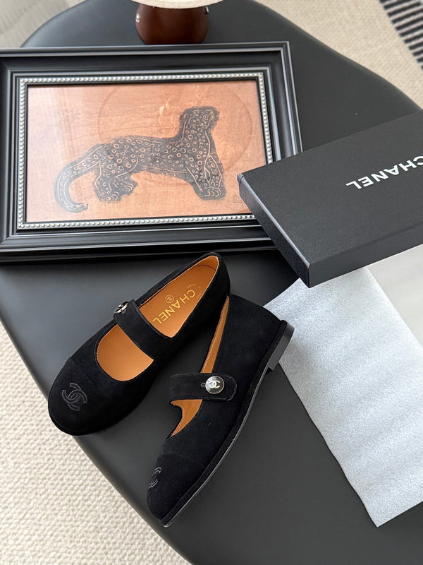 CC 25K Mary Jane Flats Black Suede 458760