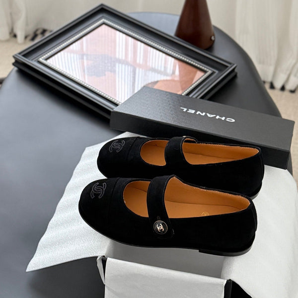 CC 25K Mary Jane Flats Black Suede 458760