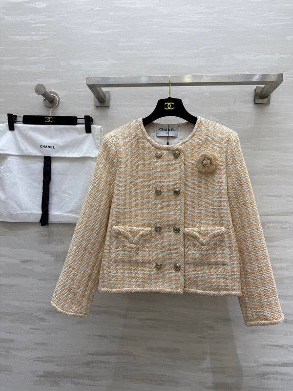 CC 25C Giacca intrecciata delicata in tweed arancione