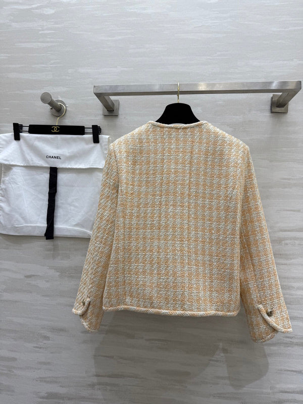 CC 25C Giacca intrecciata delicata in tweed arancione