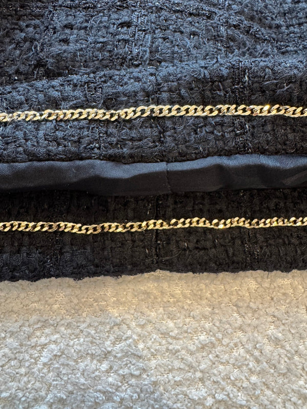 CC 25B Black Plaid Hooded Tweed Jacket