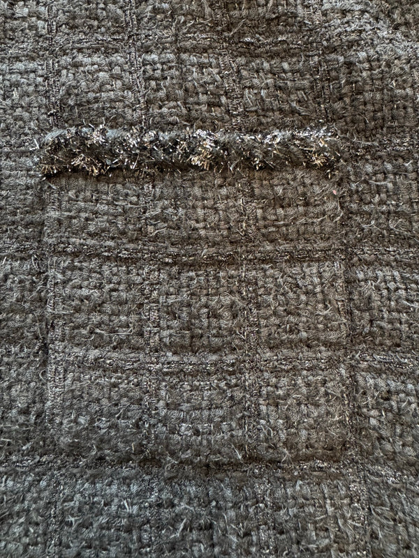 CC 25B Black Plaid Hooded Tweed Jacket