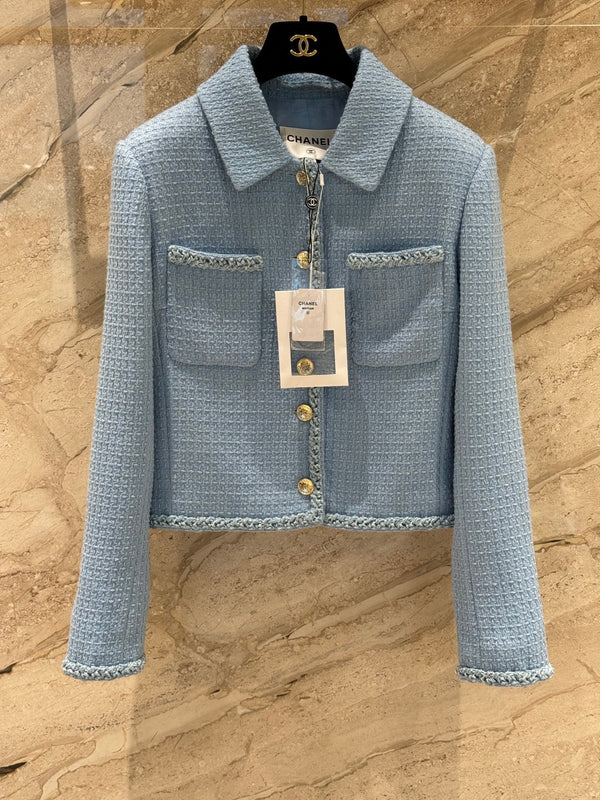 CC 25B Gilet in tweed di lana blu navy