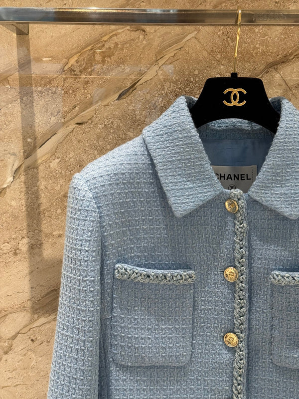 CC 25B Gilet in tweed di lana blu navy