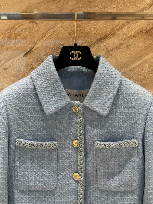 CC 25B Gilet in tweed di lana blu navy