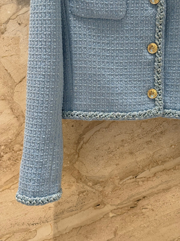 CC 25B Gilet in tweed di lana blu navy