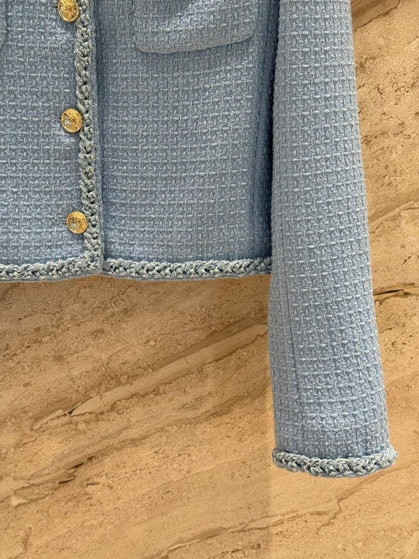 CC 25B Gilet in tweed di lana blu navy