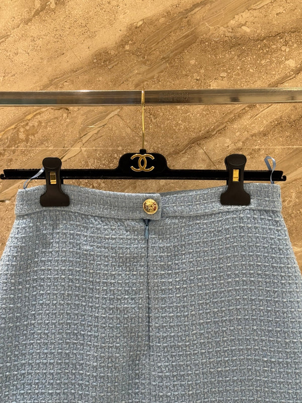 CC 25B Gonna gilet in tweed di lana blu navy