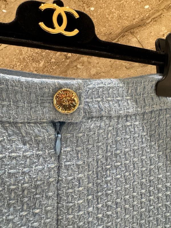 CC 25B Gonna gilet in tweed di lana blu navy