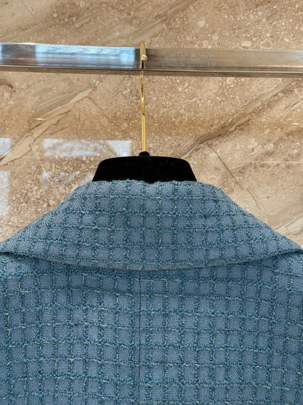 CC 25B Peacock Green Tweed Vest Jacket