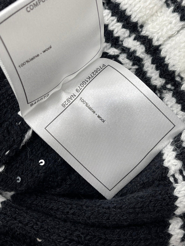 Gonna a righe in maglia CC 25 in lana nera