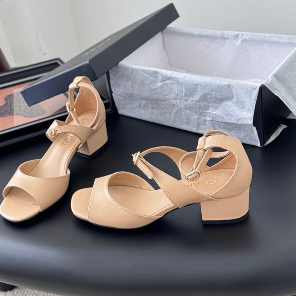 CC 25B Mary Janes 55mm High Heel Beige Sheepskin