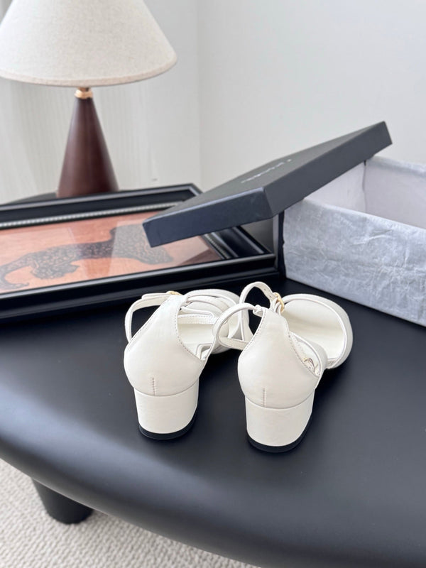 CC 25B Mary Janes 55mm High Heel White Sheepskin