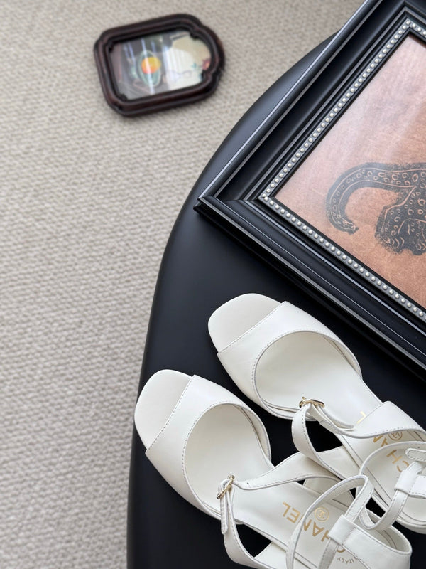 CC 25B Mary Janes 55mm High Heel White Sheepskin