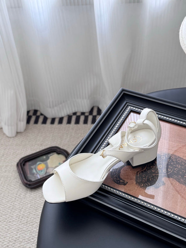 CC 25B Mary Janes 55mm High Heel White Sheepskin