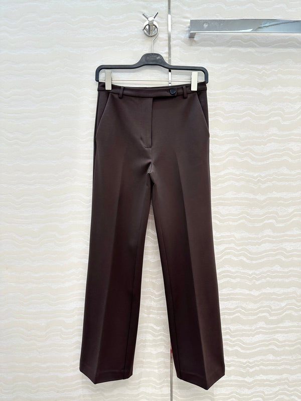 Miumiu Low Waist Trousers Chestnut Cotton