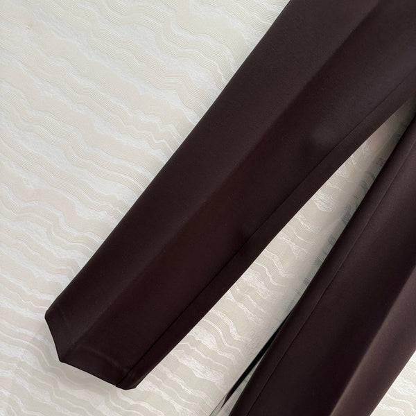 Pantaloni a vita bassa Miumiu in cotone color castagna