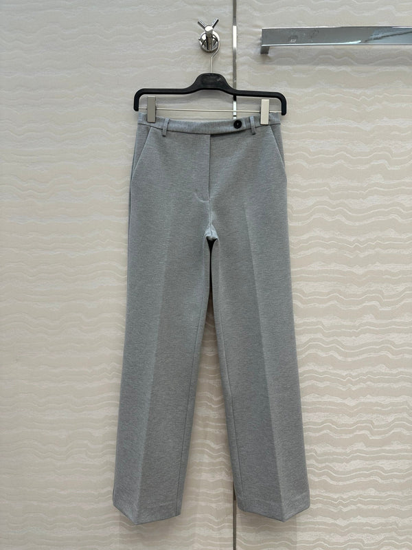 Miumiu Low Waist Trousers Gray Cotton