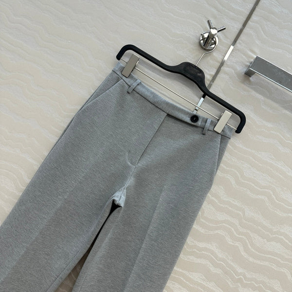 Pantaloni a vita bassa Miumiu in cotone grigio
