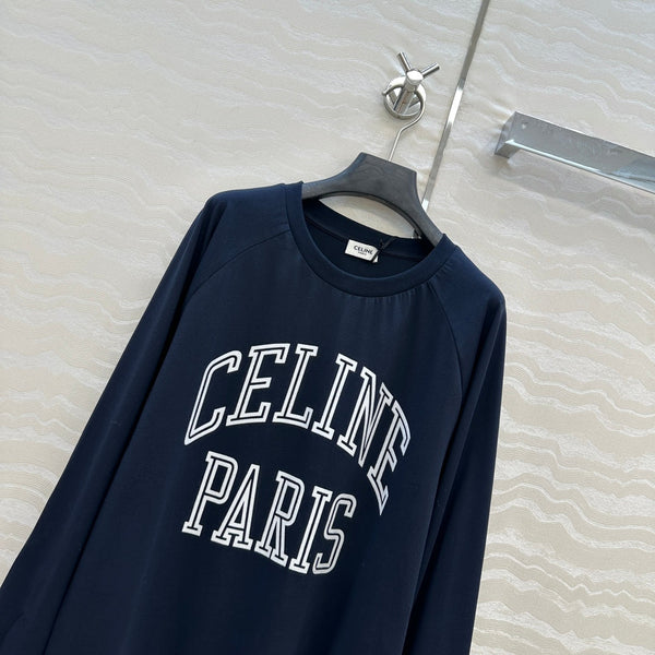 CE Rotating Arch Long-Sleeved T-shirt Blue Cotton