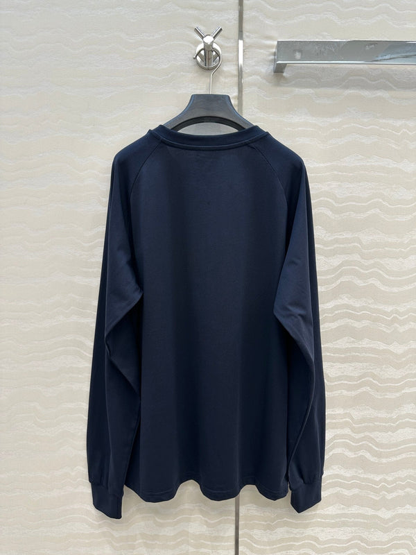 CE Rotating Arch Long-Sleeved T-shirt Blue Cotton