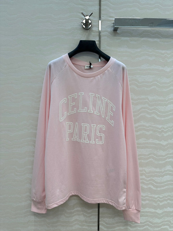 CE Rotating Arch Long-Sleeved T-shirt Pink Cotton