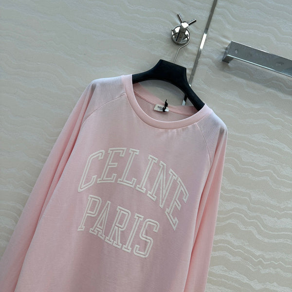 CE Rotating Arch Long-Sleeved T-shirt Pink Cotton