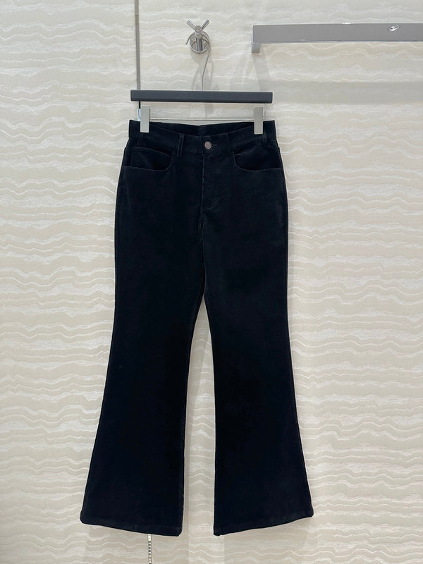 CE Flared Velvet Pants Black Cotton