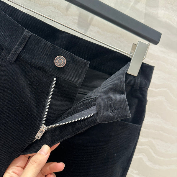 CE Flared Velvet Pants Black Cotton