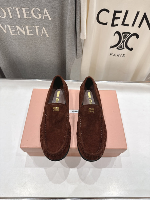 Miumiu 25 Loafer Brown Black Cowhide Suede 175774