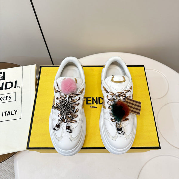 Fendi 25 Match Platform Sneakers White Cowhide 469482